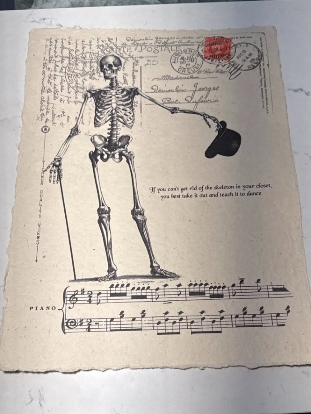 In the Land of Elsewhere Skeleton Teach It to Dance 12x16 Art Print